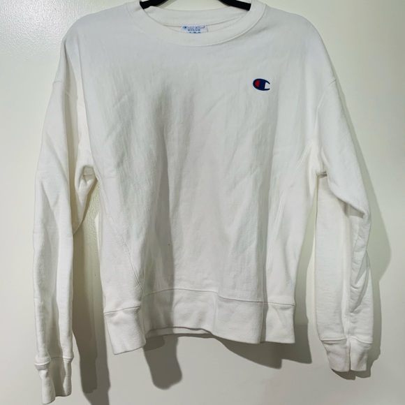 CHAMPION  White Reverse Weave Crew Sweatshirt - Picture 2 of 3